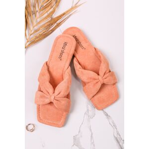 Oranžové pantofle s hranatou špičkou Lia