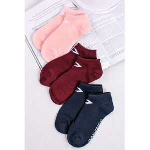 Vícebarevné kotníkové ponožky Basic Low Cut - trojbalení