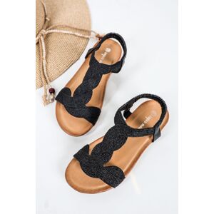 Černé nízké sandály Carolina