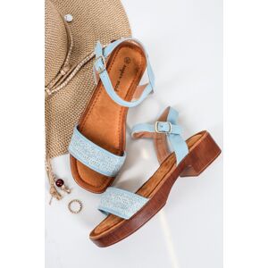 Světle modré nízké sandály Amares