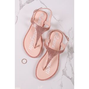 Růžovozlatá nízké sandály Beatrice