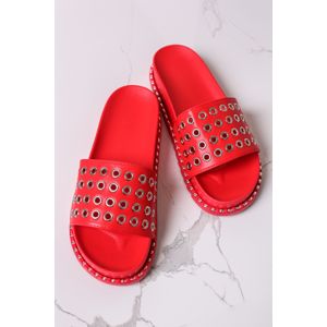 Červené nízké pantofle Catalina