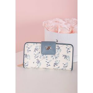 Bílo-modrá květovaná peněženka Flora