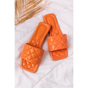 Oranžové prošívané pantofle Kayla