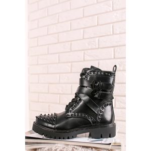 Černé vybíjené kotníkové boty Azealia