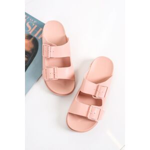 Růžové platformové pantofle Sarah