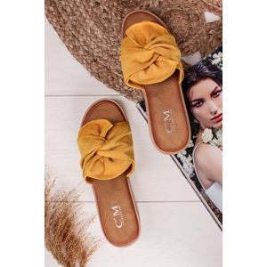 Žluté platformové pantofle Mira