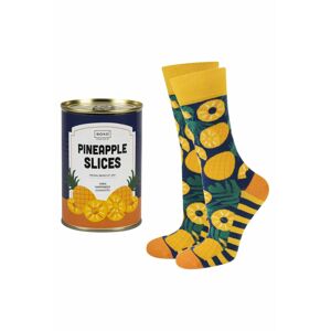 Vícebarevné vzorované ponožky v plechovce Pineapple