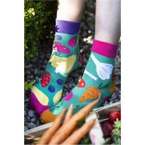 Vícebarevné vzorované ponožky Vegetables
