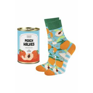 Vícebarevné vzorované ponožky v plechovce Peach