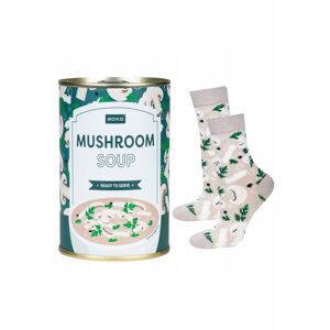 Vícebarevné vzorované ponožky v plechovce Mushroom Soup
