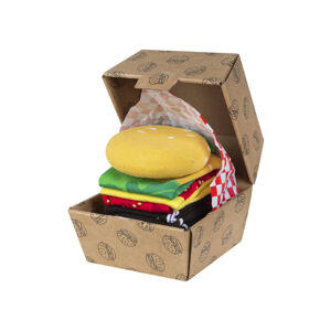 Vícebarevné vzorované ponožky v krabičce Hamburger
