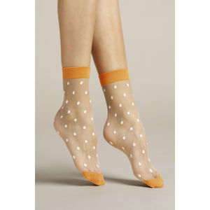 Oranžovo-bílé ponožky Papavero 20DEN