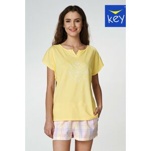 Žluté vzorované krátké pyžamo LNS 420