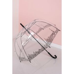 Černo-transparentní deštník Paris View