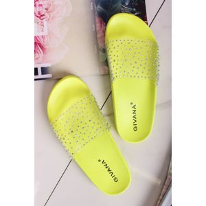 Neónovo-žluté pantofle Loula