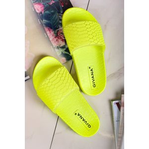 Neónově-žluté pantofle Jodin