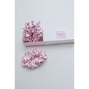 Set růžových saténových gumiček do vlasů v dárkové krabičce Box 6