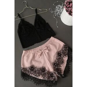 Černo-růžový krajkový set Cute basic 4