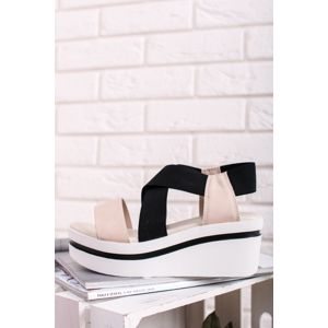 Černo-bílé platformové sandály Nemara