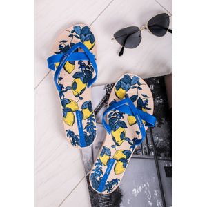 Modro-žluté gumové pantofle Kirei Silk V