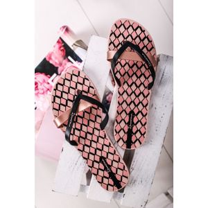Černo-růžové gumové pantofle Kirei Silk V