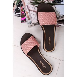 Růžové gumové pantofle Cacau Sublime Slide