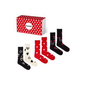 Vzorované ponožky v dárkové krabičce Láska - trojbalení