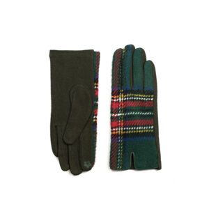 Zelené kárované rukavice Scotland