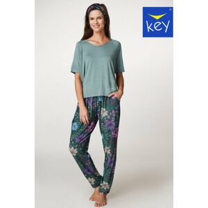 Zelené kvetované pyžamo LHS 949