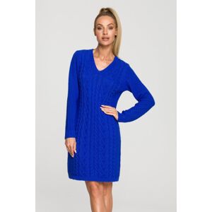 Modré svetrové šaty M713
