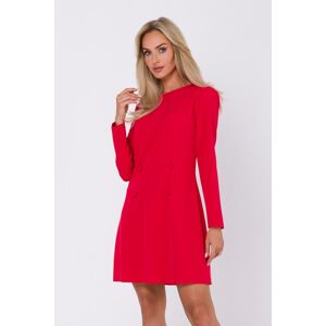 Červené šaty s ozdobnými knoflíčky M753