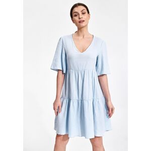 Světle modré bavlněné šaty M869