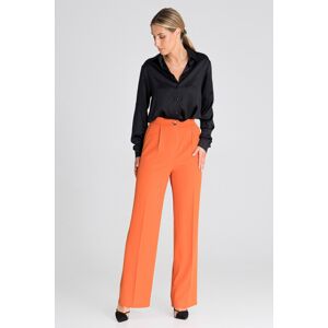 Oranžové elegantní kalhoty M949