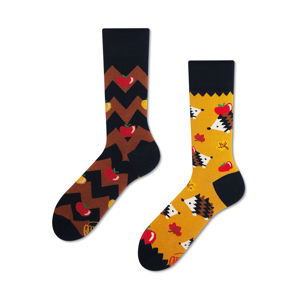 Hnědo-žluté ponožky Apple Hedgehog