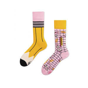 Růžovo-žluté ponožky Paperwork