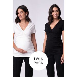 Bílo-černé dvojbalení těhotenských triček Marney