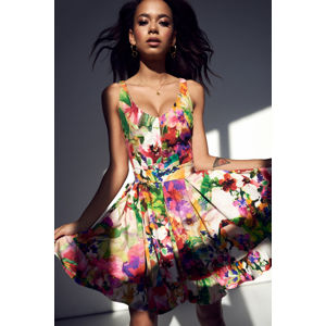 Vícebarevné květované šaty MQ014