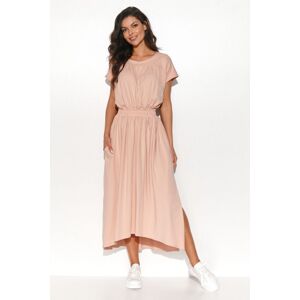 Světle růžové dlouhé šaty NU425
