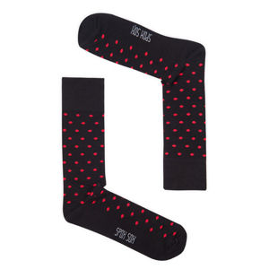 Pánské černo-červené tečkované ponožky Spox Sox Dots