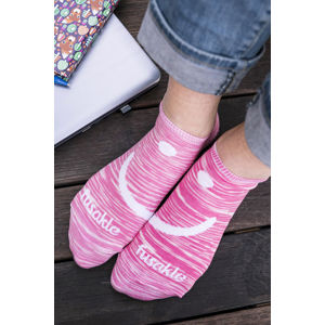 Růžovo-bílé kotníkové ponožky Smile Pink