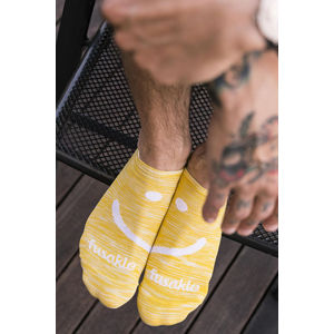 Žluto-bílé kotníkové ponožky Smile Yellow