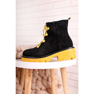Žluto-černé kotníkové boty Cassie