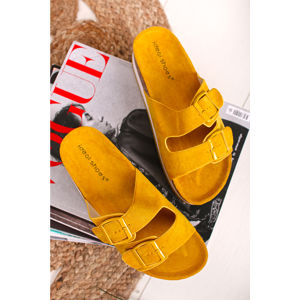Žluté platformové pantofle Enola