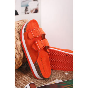 Oranžové platformové pantofle Enola