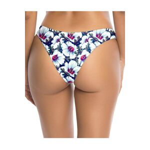 Modro-bílé květované plavkové kalhotky brazilského střihu Cheeky Brazilian Cut Bikini Hibiscus