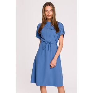 Světle modré šaty s krátkým rukávem S298