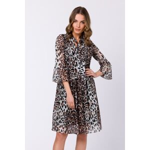 Béžové leopardí šaty S337