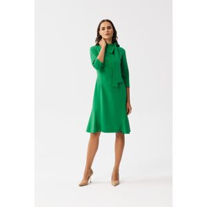 Zelené šaty s tříčtvrtečním rukávem S346