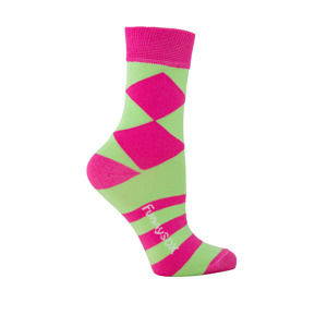 Dámské zeleno-růžové ponožky HappyDay